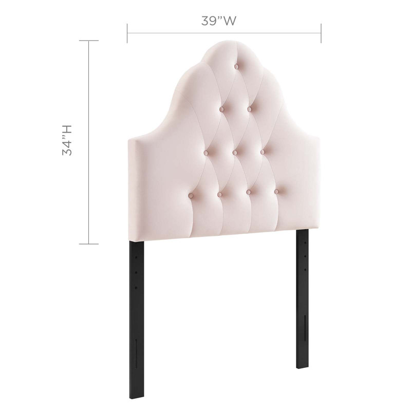 Tête de lit performance en velours capitonné Sovereign de Modway, Simple, Rose