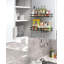 Étagère à épices murale avec porte-serviettes en papier, ensemble de 2 tablettes de rangement en acier inoxydable pour armoire de cuisine-271138343