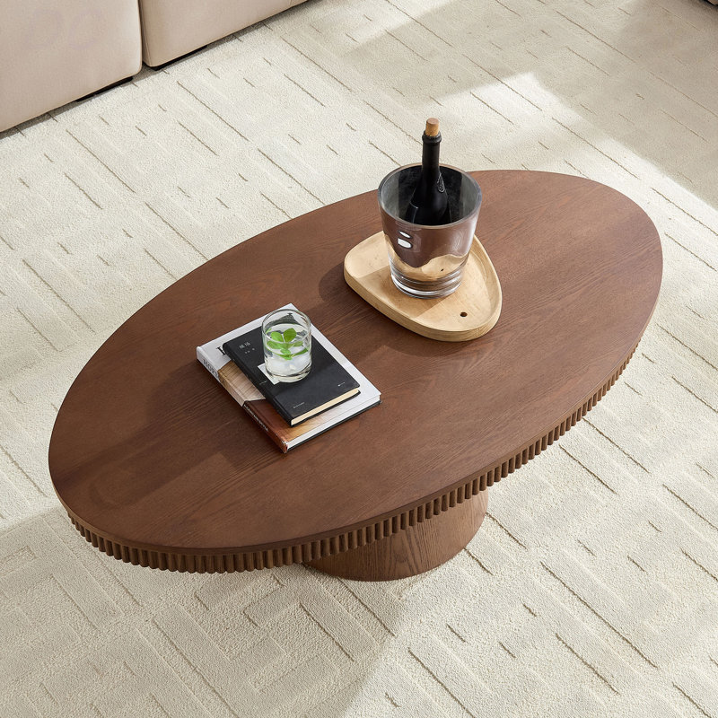 MDF Oval Coffee Table, Walnut