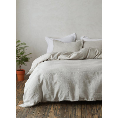 100% Washed Linen Duvet Cover Set-3 Pieces 1 Duvet Cover And 2 Pillowcases