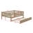 Wood Daybed With Trundle And Fence Guardrails-1255927859