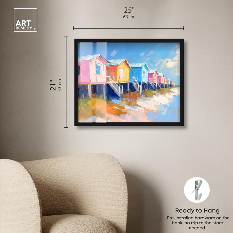 «Coastal Shadowbox», impression côtière par Art Remedy, Noir, H 21 po x l 25 po