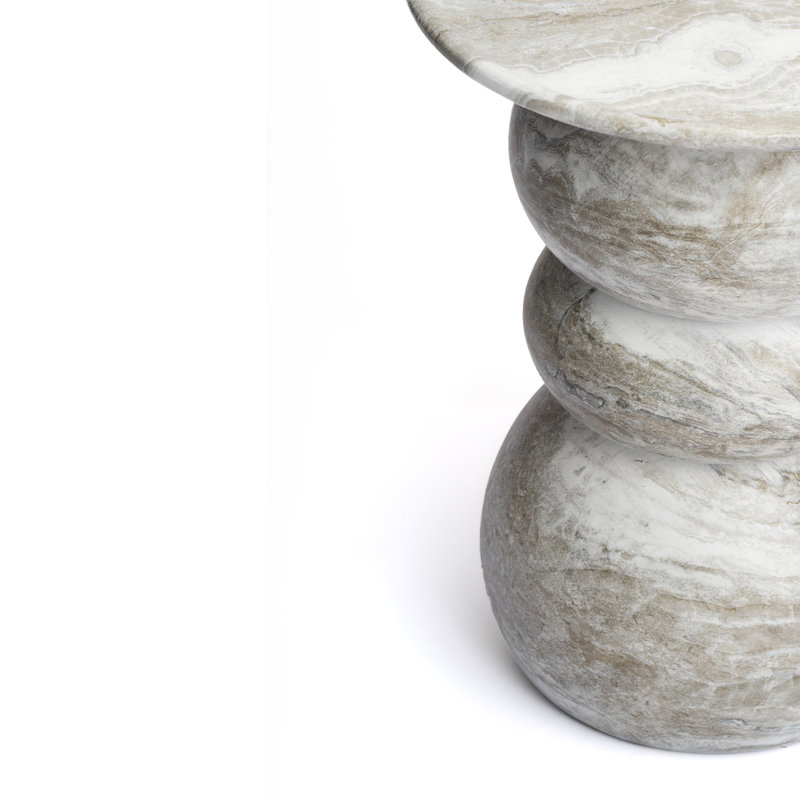 Stephanos Side Table, Faux Grey Marble