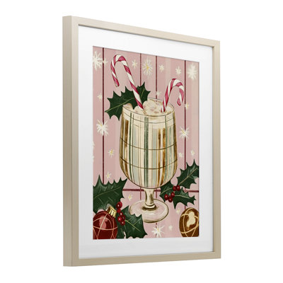 «Pastel Christmas Cocktail», reproduction sous verre encadrée, design par Franklyn Gregory