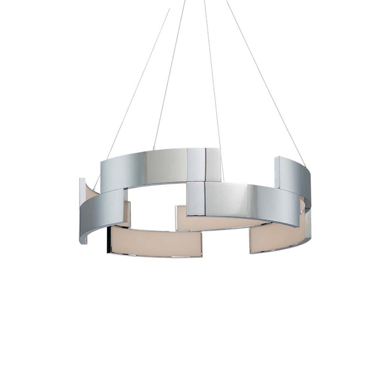 Frampton 1 - Light LED Pendant, Chrome, 27 Inches