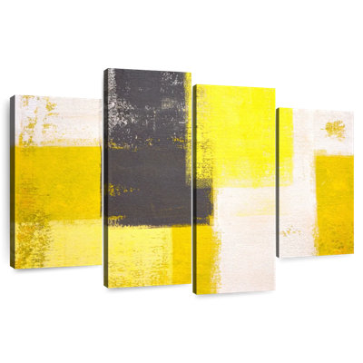 Avery Yellow And Gray Abstract