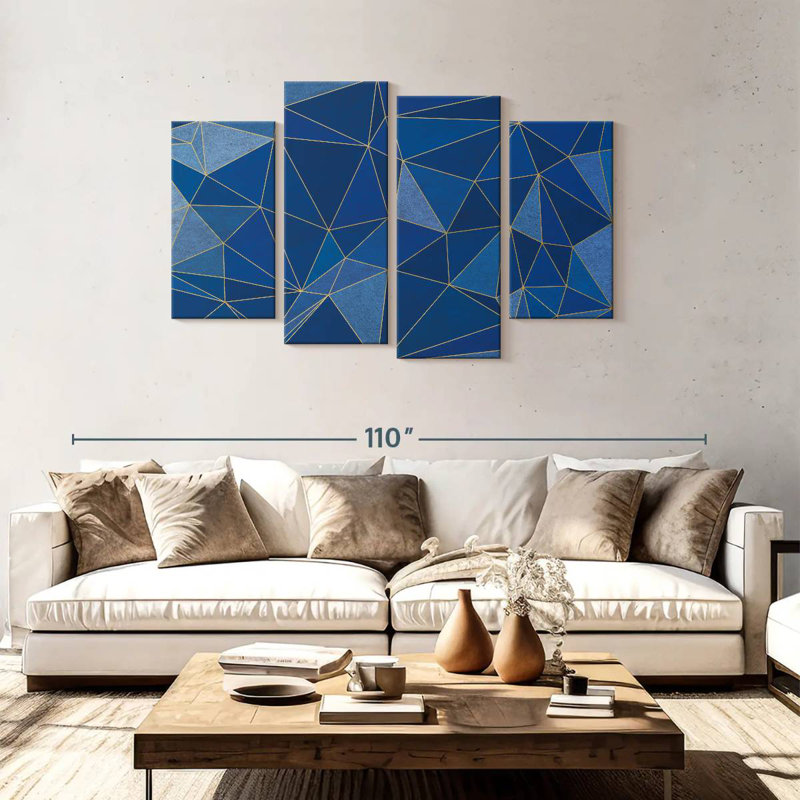 Abstrait géométrique sans soudure Avery II, H 48 po x l 75 po
