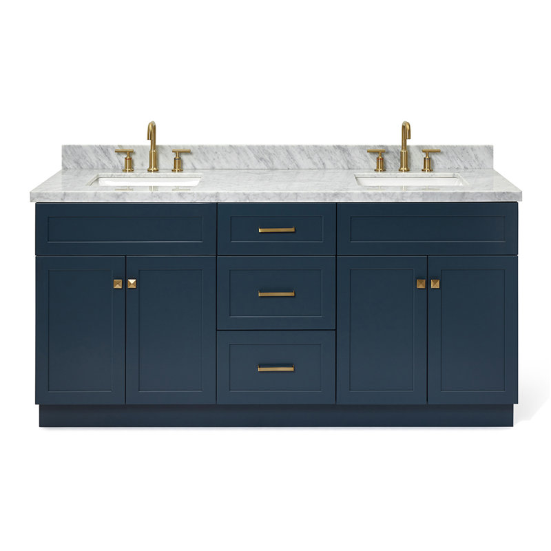 Ensemble de meuble-lavabo double 73 po Hamlet, Bleu minuit