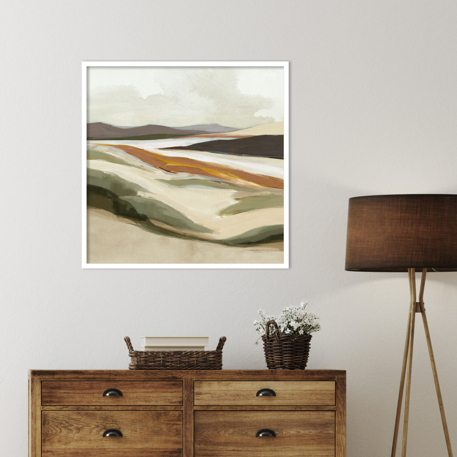 Fast Land Print by Jacob q, White, 33" H x 33" W