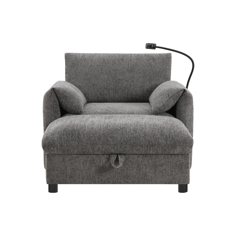 Canapé simple 38 po avec repose-pieds, Vert