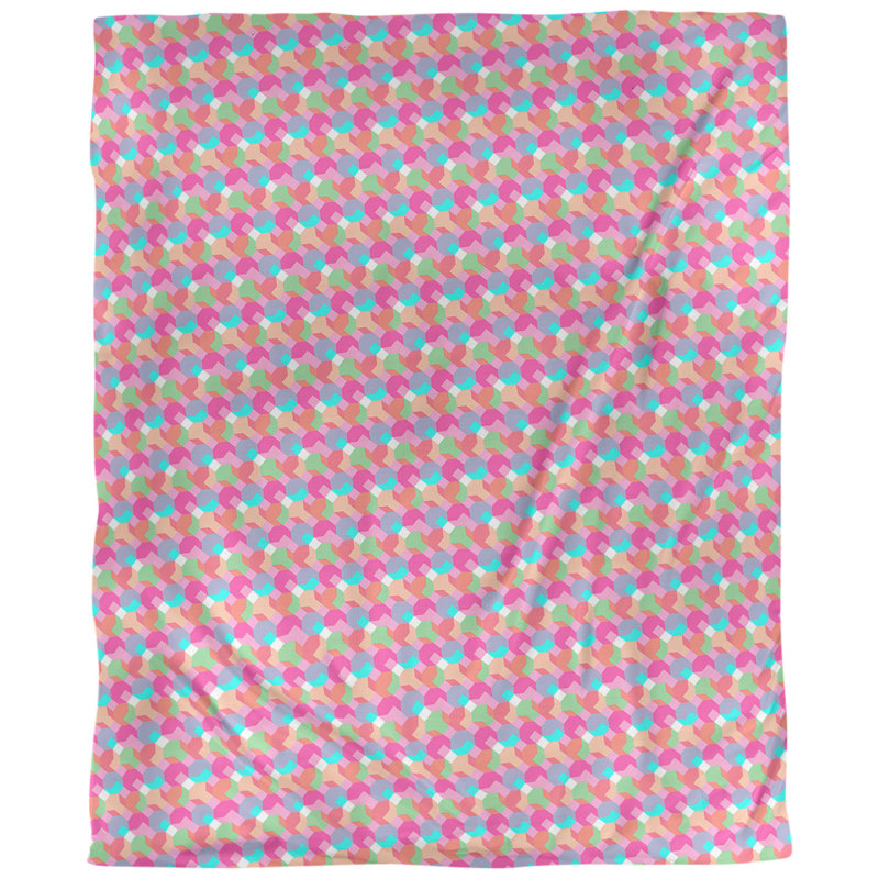 Tissu octogone, Rose, L 54 po x l 36 po, Lin huître palazzo