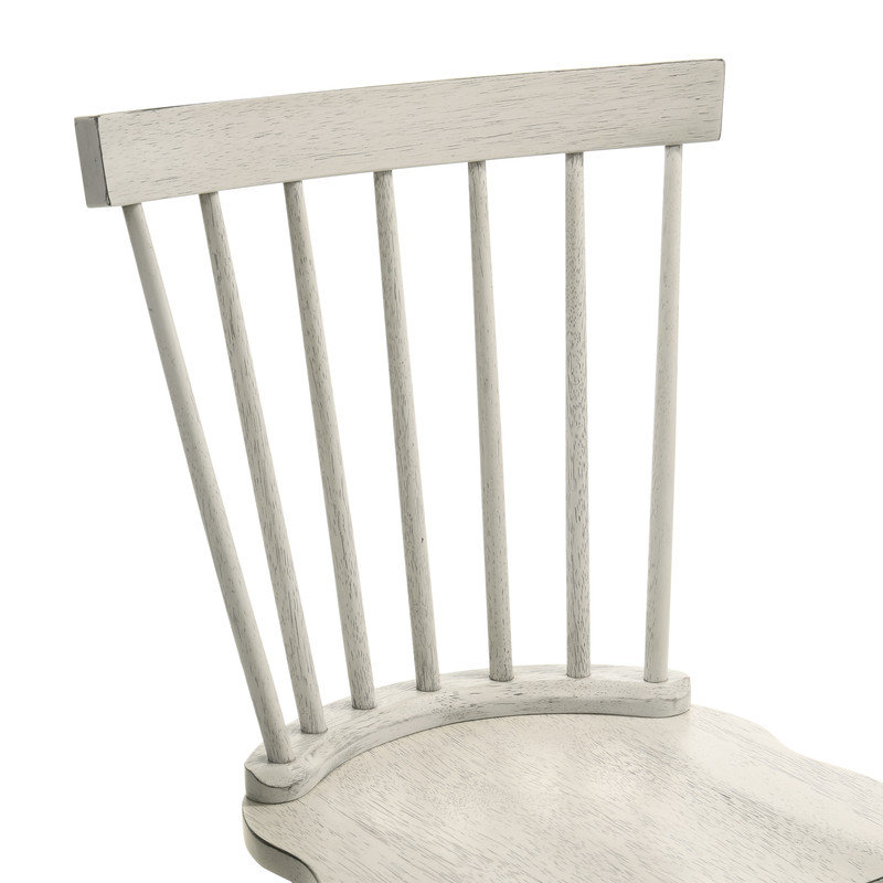 Ensemble 2 pièces de chaises de salle à manger en bois massif - Conception de ferme rustique avec assemblage facile, Blanc