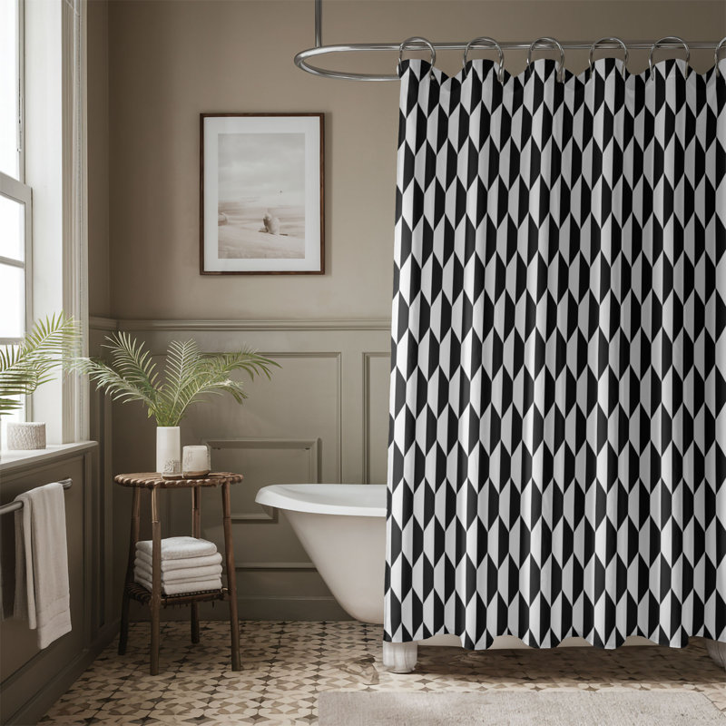White Shades - Rideau de douche Premium, H 74 po x l 71 po