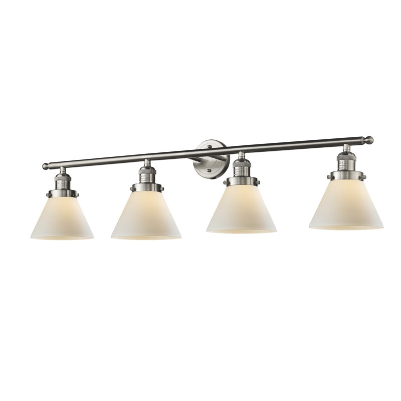 4 - Light Dimmable Vanity Light, Brushed Satin Nickel, Seedy