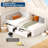 Twin daybed with 2 Storage Drawers, Corner Bed Frame with Extended headboard and Bed Rails, Velvet Upholstered Sofa Bed with Guardrail for Bedroom-954257206