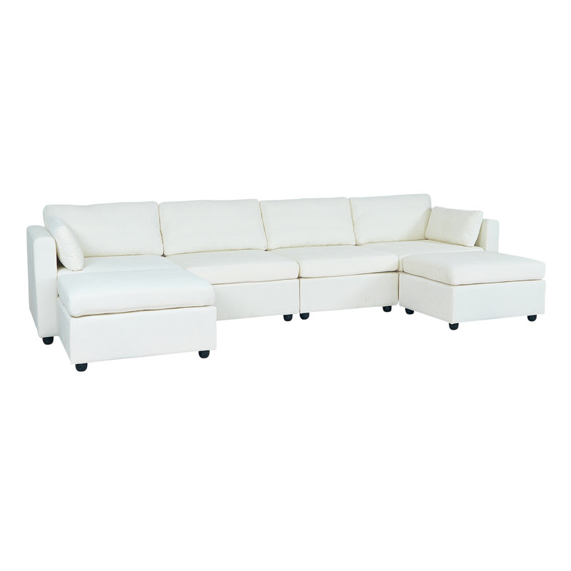 Canapé modulaire à accoudoirs modulaire Modern, Chenille beige