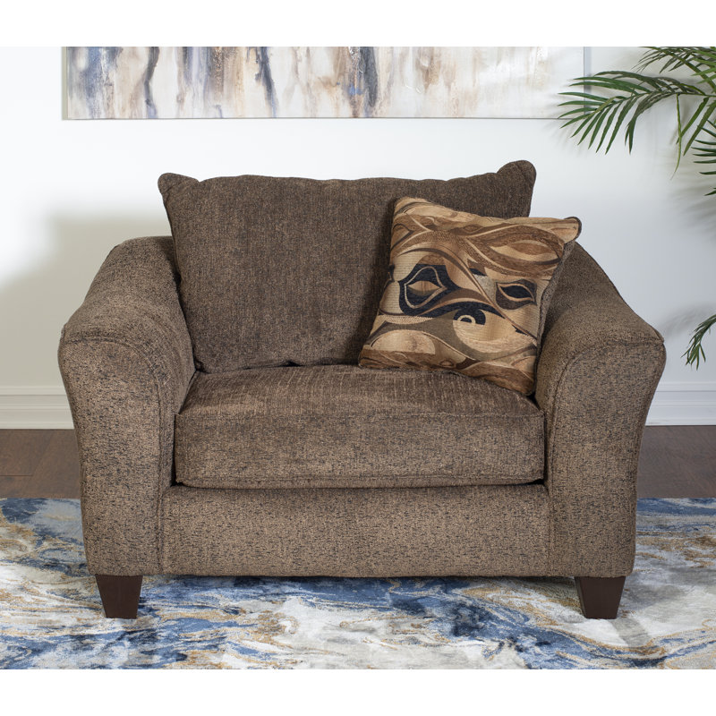 Rabelais 51" Wide Polyester Armchair, Brown Polyester