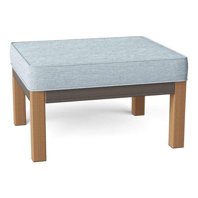 Hudson Outdoor Ottoman, Ocean, Hudson Charcoal Lace