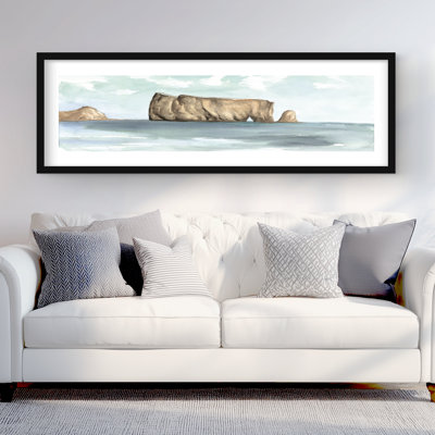 Rocher Percé - Neo Mint Framed Matted Print for Home Decor
