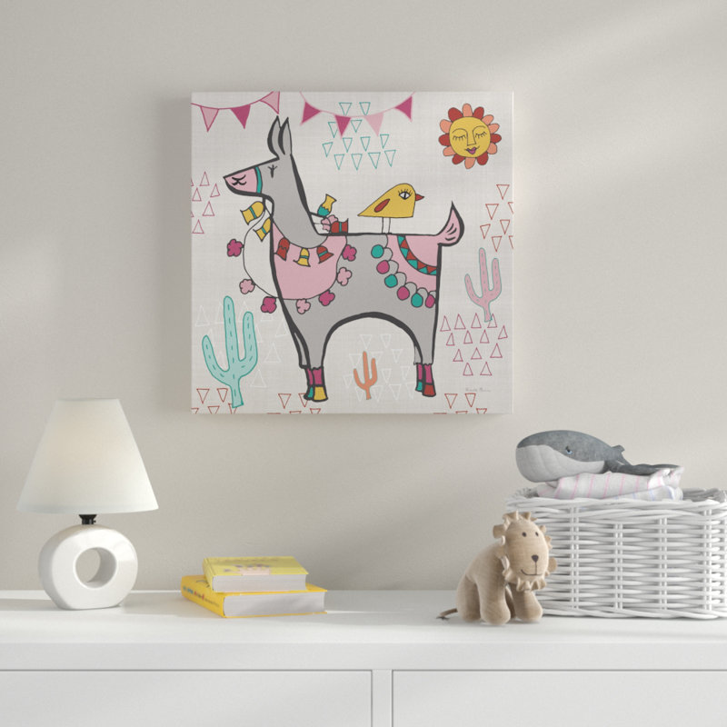 «Playful Llamas II», art sur toile, H 35 po x l 35 po x P 2 po