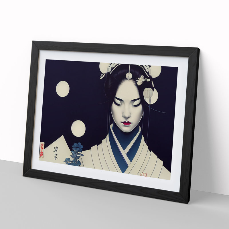 Irresistible Geisha - Single Picture Frame Print, 34cm H x 46cm W x 2cm D, Black Framed