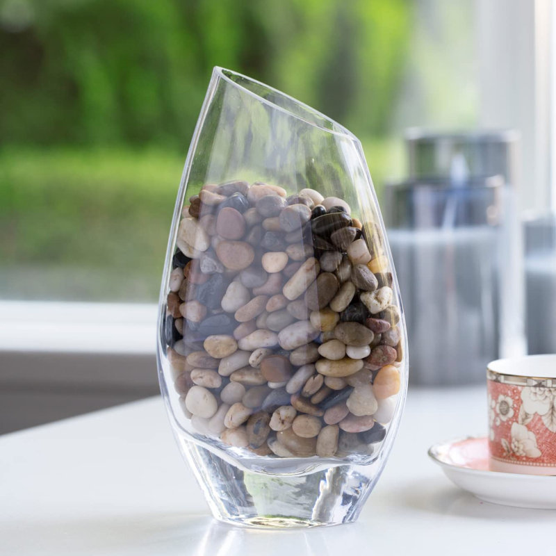 Vase de table en verre Ionela, H 10 po x l 6 po x P 6 po