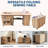 Large Folding Sewing Table, Sewing Machine Table with Storage Shelves, Rolling Side Desk with Compact Design-130480665