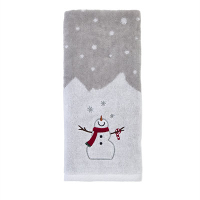 SNOWMAN & CANE EMB HAND-MULTI