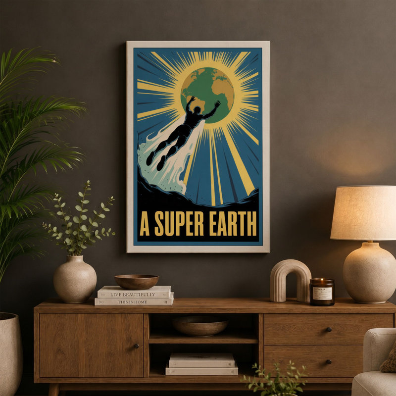 Ascent to Earth Retro - Wrapped Canvas, 24x16 - 61.0 x 40.6 cm, White Border