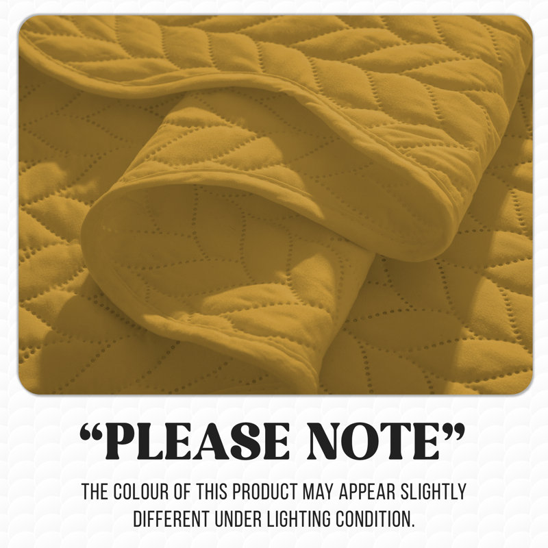Ensemble de couvre-lit matelassé en microfibre embossée, Full Comforter + 2 Standard Shams, Ochre