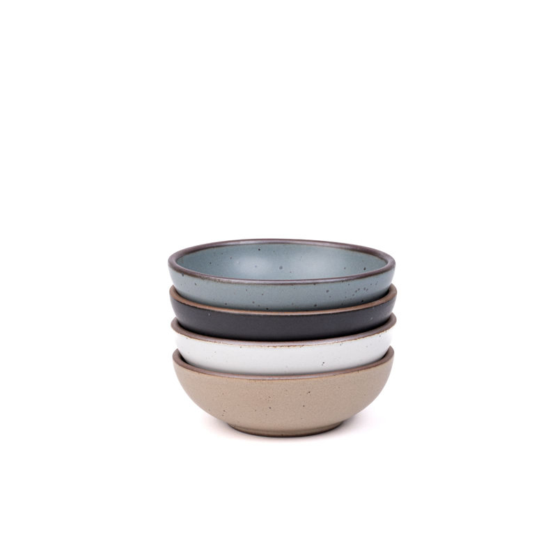 Breakfast Bowl - Set of 4, Gray/Black/White/Brown