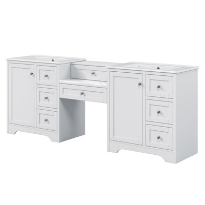 Meuble-lavabo double 84 po 84 po