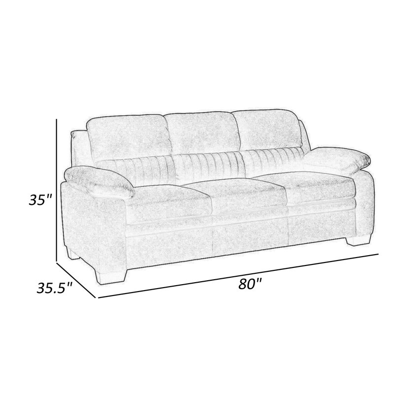 Safa Upholstered 80'' Sofa, Gray Polyester Blend