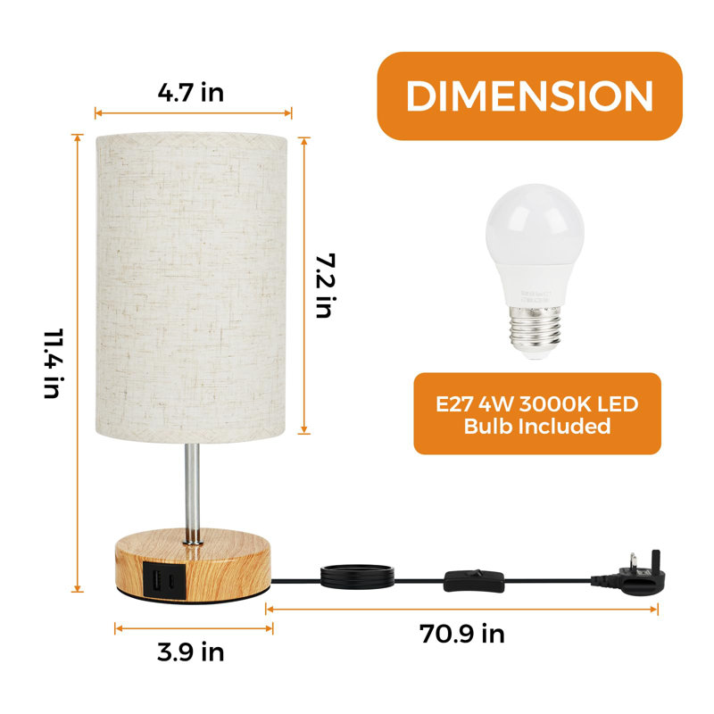 Aatif Metal USB Table Lamp