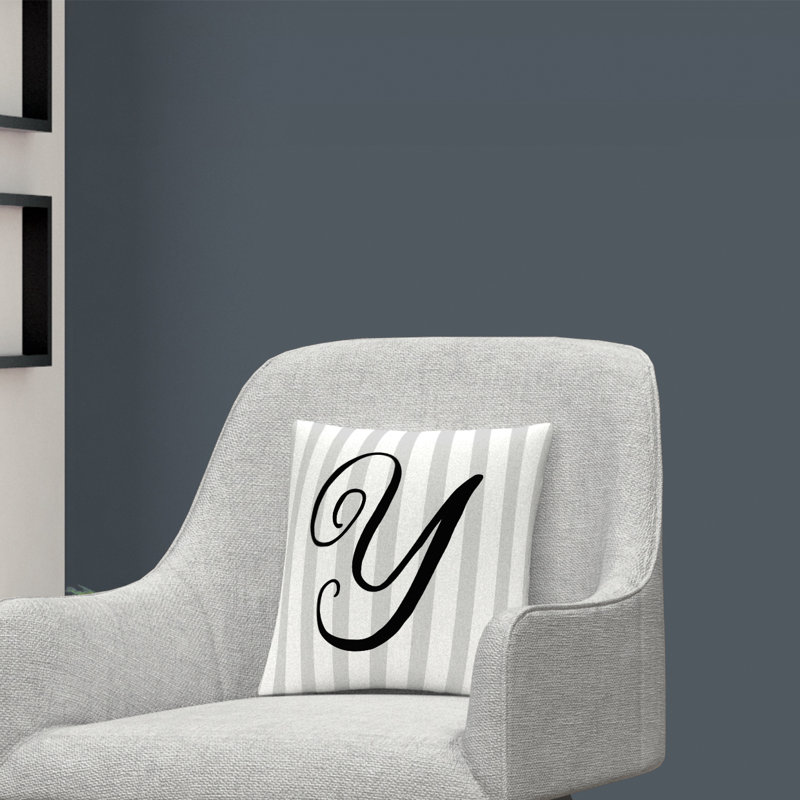 ABC Striped Throw Pillow, Y