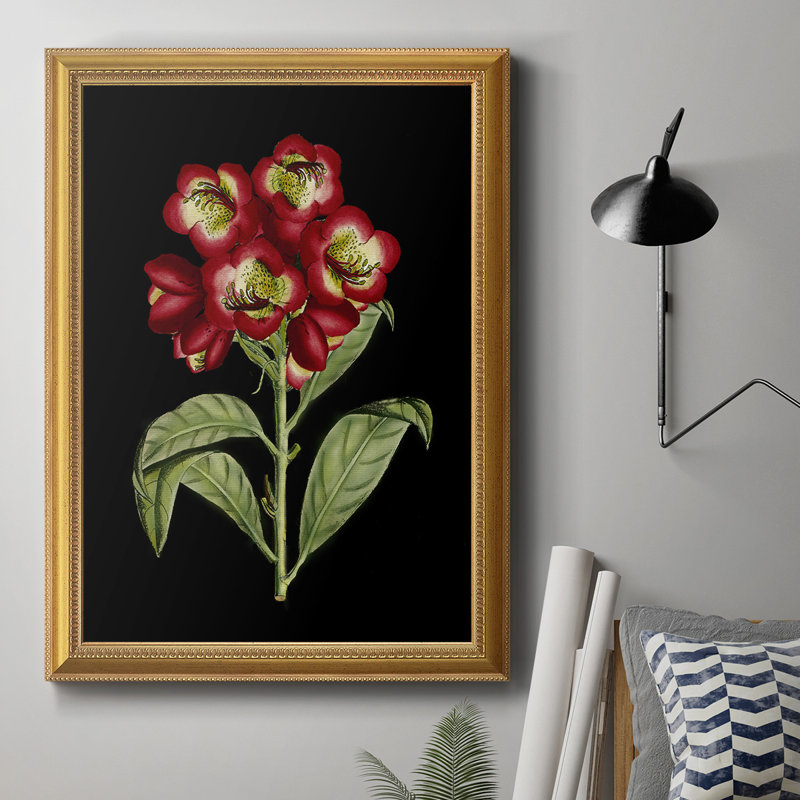 Fleurs cramoisies sur toile de qualité supérieure (A) III - prête à être accrochée, H 20 po x l 16 po x P 2,5 po