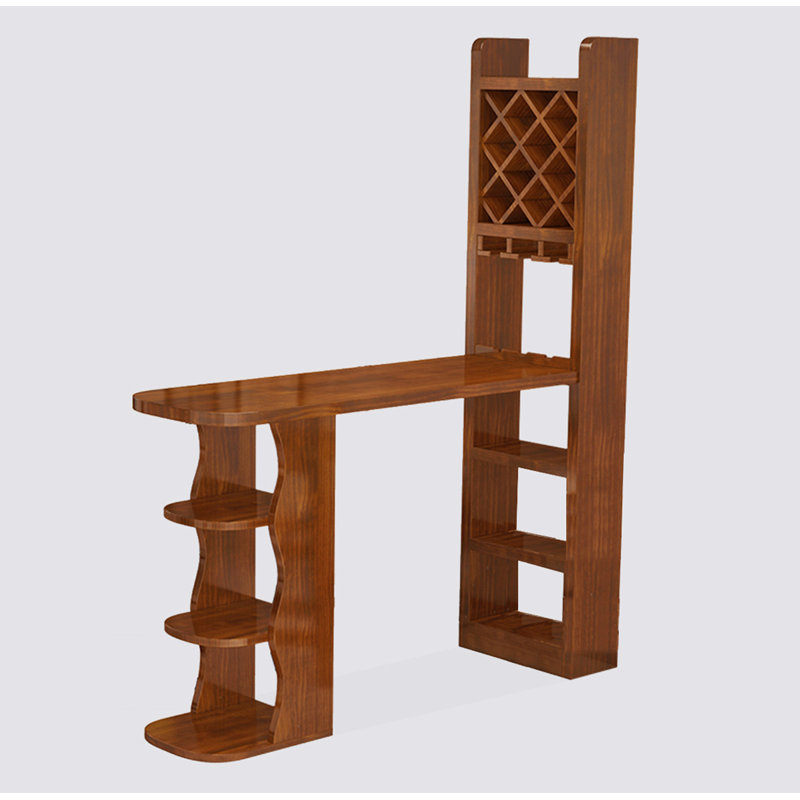 Table de bar avec rangement en bois massif de style médiéval, H 77,95 po x L 62,99 po x l 15,75 po
