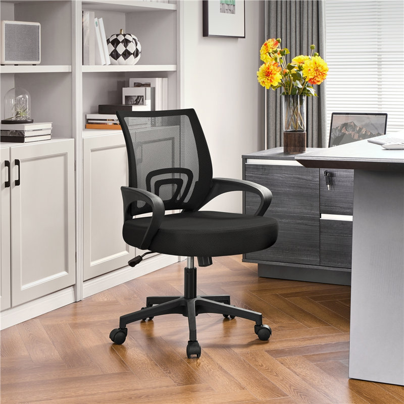 Ergonomic Mesh Task Chair with Adjustable Lumbar Support, Black