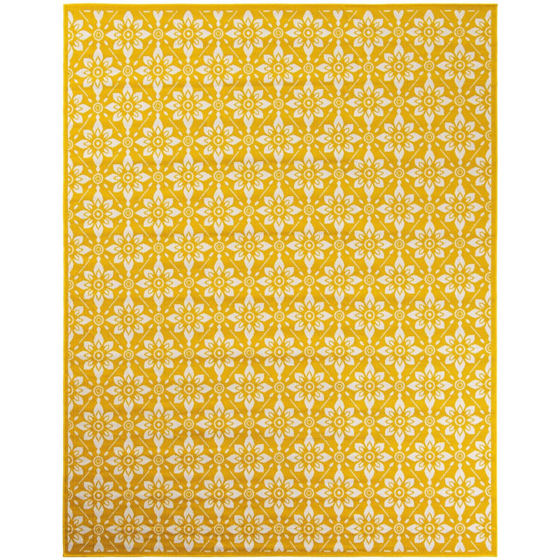 Tapis jaune Aucun, Rectangle 7 pi 10 po x 10 pi