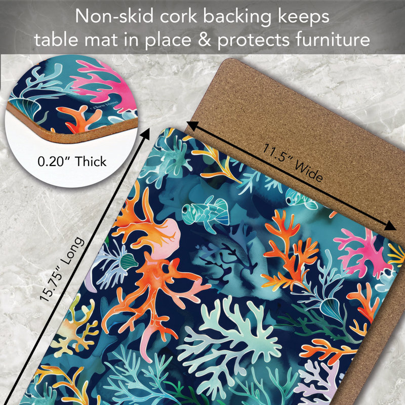 Nautical Harmony Premium Decorative Hardboard Placemat 4 Pack