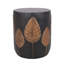 Table d'appoint d'extérieur en béton léger à motif de feuilles bohémiennes