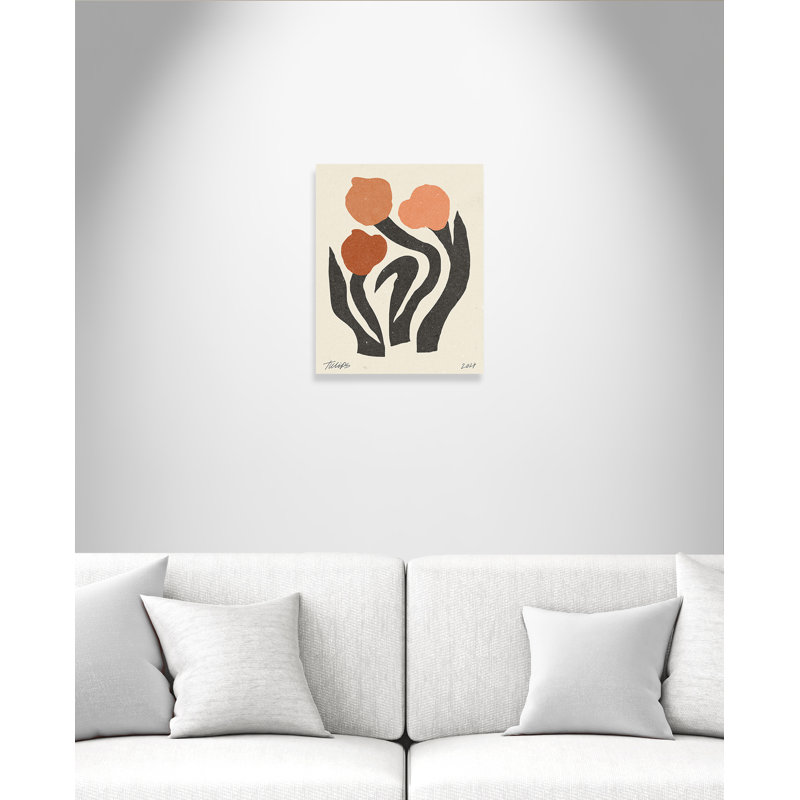 Imprimé de fleurs modernes par NKTN, Sans cadre, 16'' W x 20'' H, Toile tendue