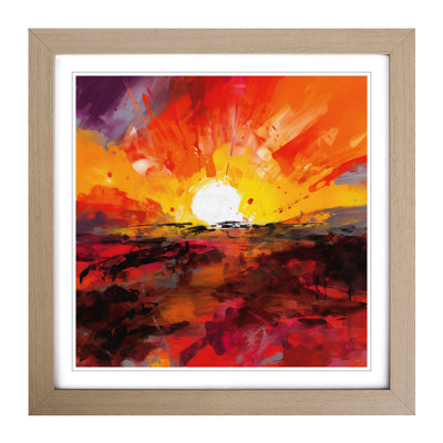 Sunset Gestural Art No.1 - Framed Print