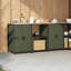  Kitchen Storage Set With Shelf 3 Pcs Black 180 X 50 X 92 Cm-388433665