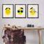 Ensemble de 3 toiles flottantes encadrées noires Hip Summer Lemon faces par Jessica Beck-1120758709-1120758714