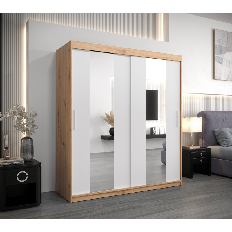 Avyansh 2 Door Manufactured Wood Wardrobe, Artisan Oak