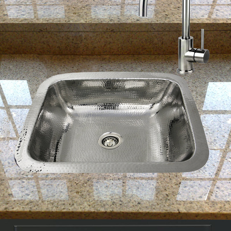 Brightwork 17.5'' L Stainless Steel Single Basin Kitchen Sink