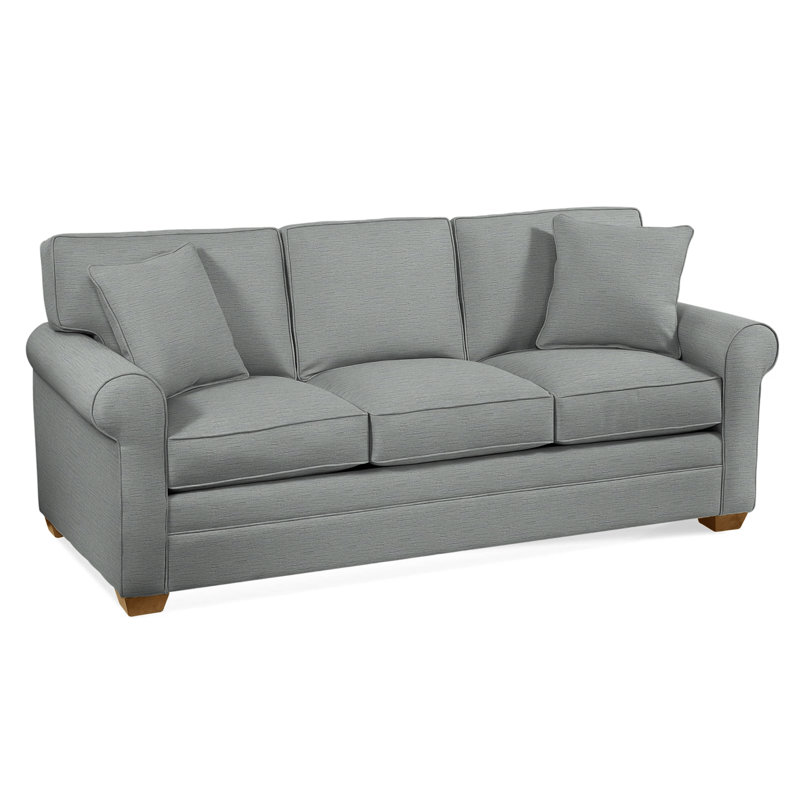 Bedford Sofa, Gel Memory Foam Mattress, Honey, Beige/Gray Plaid; 0107-84