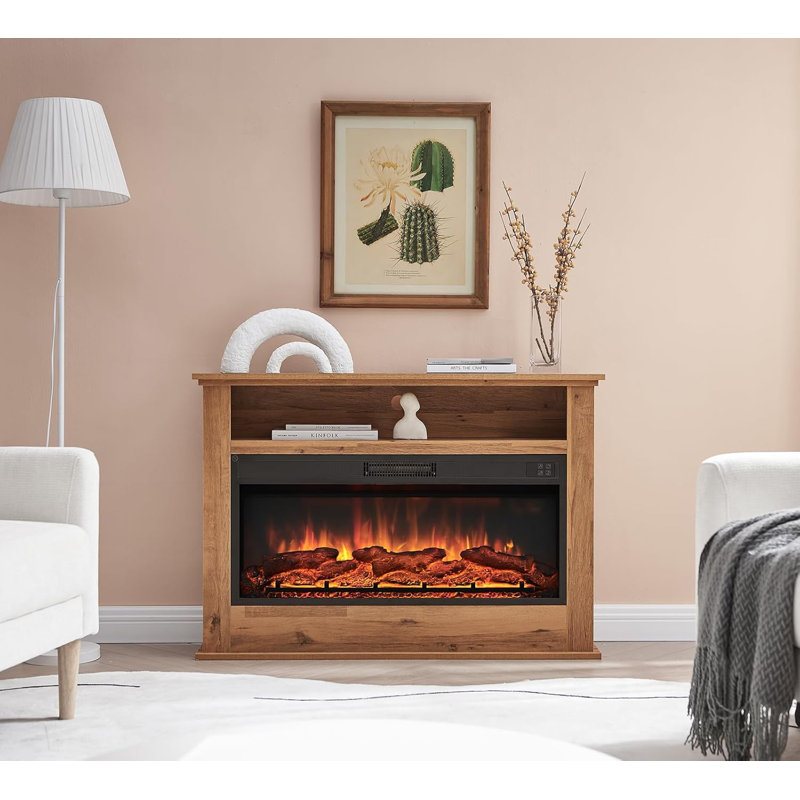 FLAMEKO Sahara Freestanding Electric Fireplace Suite, 2kW Heater, Remote, Dark Bronx Oak, 73cm H x 105.5cm W x 23cm D
