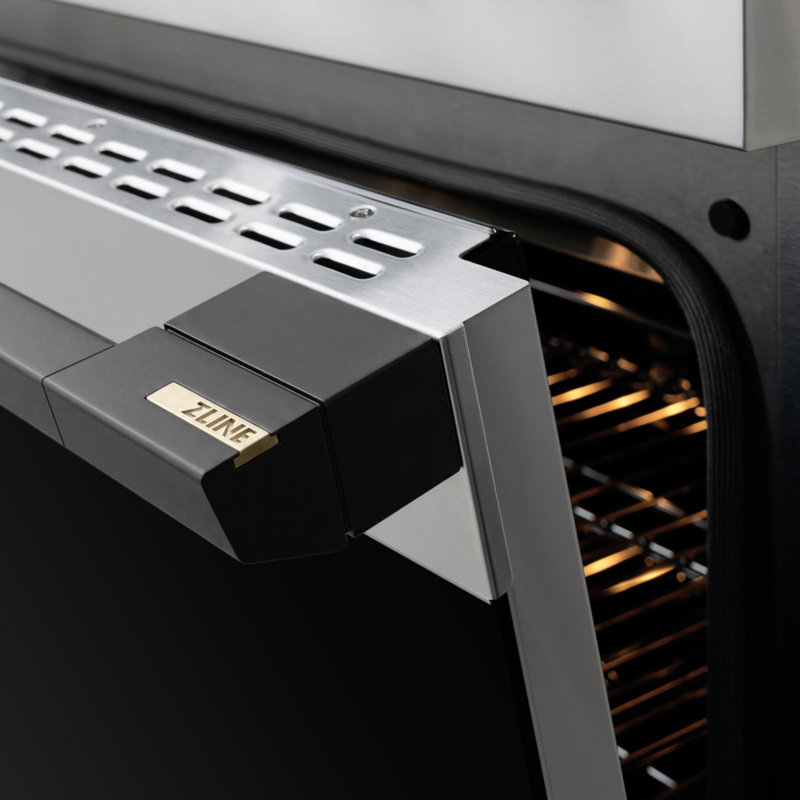 ZLINE Autograph 36 in. Marino Induction Range with 5 Element Cooktop and Polished Gold Accents, Stainless Steel/Matte Black